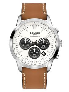 s.Oliver Аналоговые часы в коричневом цвете