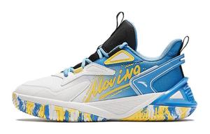 Антискользящие износостойкие низкие детские баскетбольные кроссовки сине-белые Antakids