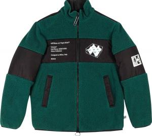 Куртка Off-White Polar Fleece Jacket 'Green/White', зеленый
