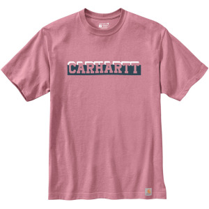 Футболка Carhartt Relaxed Fit Heavyweight Logo Graphic, розовый