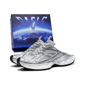 Баше Серия Мюлзы Дышащие Увеличивающие Рост Низкие Массивные Кроссовки Унисекс BASLS, Потертый Серебряный