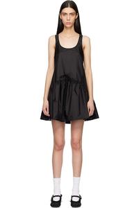 Мини-Платье с зауженной спинкой и баской Simone Rocha, черный