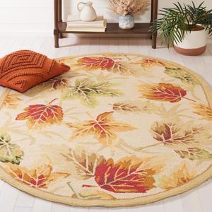 Ковер SAFAVIEH, 138 x 199 см, Chelsea Collection, овальный, цвет Ivory, ручной работы в стиле French Country из шерсти, идеален для помещений с высокой проходимостью в гостиной, спальне (HK218A)