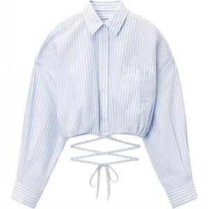 Полосатая укороченная рубашка Alexander Wang, розовый