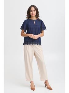 Блузка с короткими рукавами FRLANA, свободный крой, темно-синий блейзер Fransa