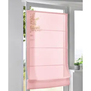 Занавеска Brondby Move с липкой полосой без сверления, фиксируется с помощью зажима, держатель с зажимом, полупрозрачная, однотонная, базовая, легко ухаживается Kutti, Rosé