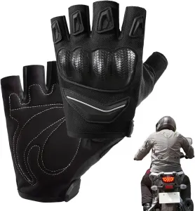 Мотоциклетные перчатки без пальцев, перчатки для мотоциклистов без пальцев, нескользящие, влагоотводящие, перчатки без пальцев, Black