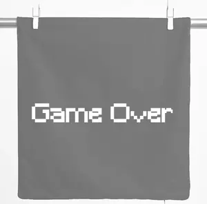 Декоративная наволочка Huuraa с надписью Game Over, подарочная, 40x40 см, стальной серый хлопок, украшение для Game Over Hellweg Druckerei