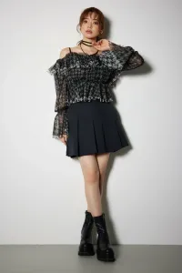 Шорты с высокой талией и расклешенными штанинами Rienda, цвет Black