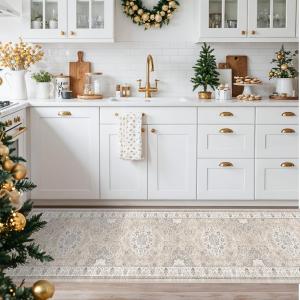 Ковровая дорожка Hy Hao Yun Lai для кухни, 61х214 см, бежевый