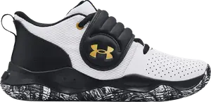 Кроссовки Under Armour Zone BB GS White Black Gold, белый