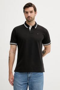 Хлопковая поло Tommy Jeans, черный