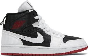 Кроссовки Wmns Air Jordan 1 Mid SE Utility White Black Gym Red, черный