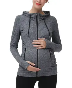 Спортивная куртка Maternity Essential с капюшоном и рюшами kimi + kai, серый