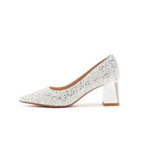 HKCP Женские туфли на платформе с массивным каблуком - серебристые (6,5 см), цвет Silver 6.5cm