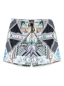 Плавки-шорты с графичным принтом Camilla, черный