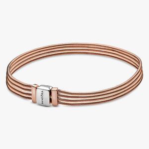 Браслет Pandora Reflexions Multi Snake Chain, серебро/розовое золото