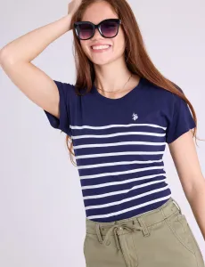 Футболка U.S. Polo Assn Colorblock Ringer Stripe, темно-синий