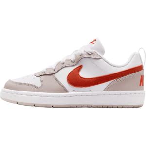 Nike Детские скейтбордные кроссовки Court Borough, белые с красными виски для подростков