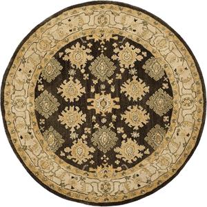 Ковер SAFAVIEH, 183 x 183 см, Taj Mahal Collection, Brown & Ivory, ручная работа из традиционной шерсти, идеален для помещений с высокой проходимостью в гостиной, спальне (TJM114A)