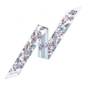 Шёлковые шарфы Mulberry для женщин небесно-голубого цвета DIOR, синий