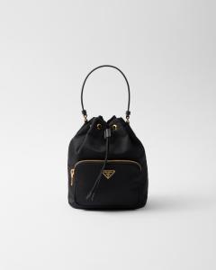 Сумка-ведро Prada Duet из переработанного нейлона Prada, черный