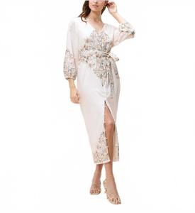 Cleobella Платье-миди Seema кремового цвета