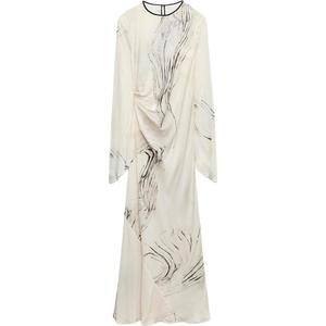 ZARA Женское платье с длинными рукавами Multicolor