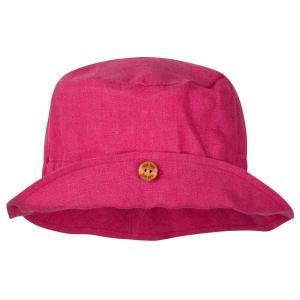 Детская льняная шапка с широкими полями на пуговицах - шляпа Pure Pure, пурпурный