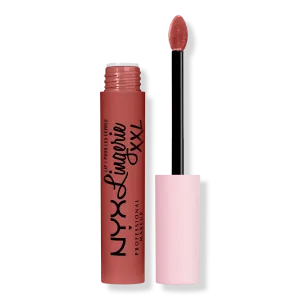 Жидкая матовая помада Lip Lingerie XXL, стойкая NYX Professional Makeup, Warm Up (red rose)
