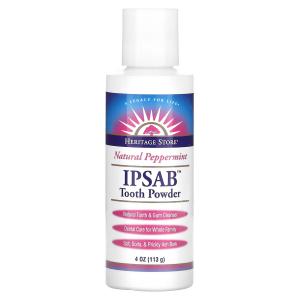Heritage Store, Зубной порошок IPSAB, натуральная перечная мята, 113 г (4 унции)