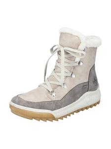 Ботинки зимние женские Rieker на шнуровке, бежевый