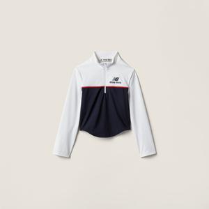 Топ из эластичного технического джерси MIU MIU, синий