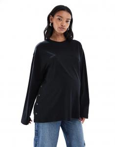 Лонгслив с длинными рукавами для беременных и кормящих ASOS DESIGN, черная