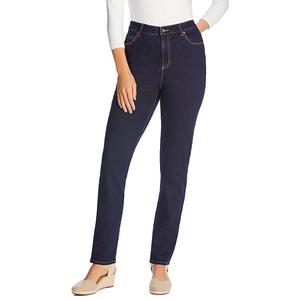 Джинсы Plus size tall straight-leg stretch comfort denim five-pocket Woman Within, Indigo