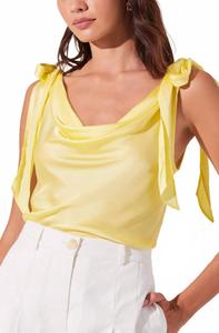 Топ Andie с капюшоном из сатина в лимонном цвете ASTR, Lemon