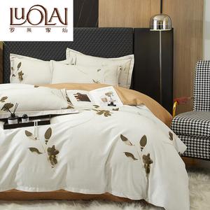 LUOLAI HOME Комплект постельного белья 4 предмета, 180x220 см, простыня, цвет Zhenhua Ebony