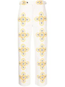 Прямые брюки Buttercup с вышивкой BODE, белый