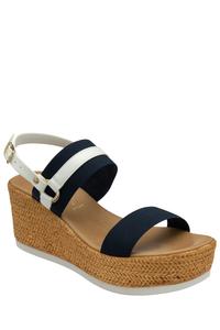 Босоножки на танкетке с открытым носком Lotus, синий