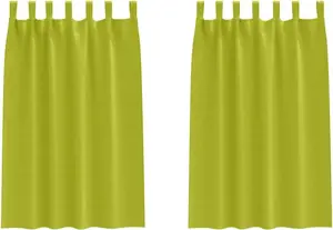 Плотные шторы с кольцами, 2 шт., зеленые, 175 x 140 см vidaXL