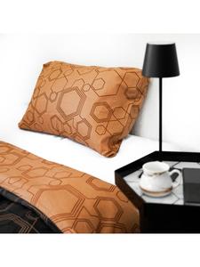 Постельное белье из 100% хлопка с наволочками и пододеяльниками оранжевого и черного цветов. COFI 1453, 200 x 200 см