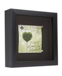 Рамка для теневого ящика с льняной панелью для демонстрации, 8" x 8" Lawrence Frames, black