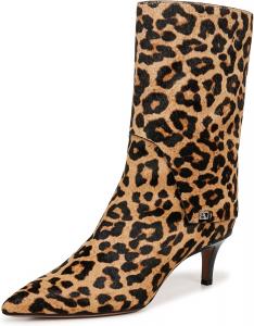 Женские сапоги Franco Sarto Alberta с заостренным носком до середины голени, Camel Brown Leopard Print