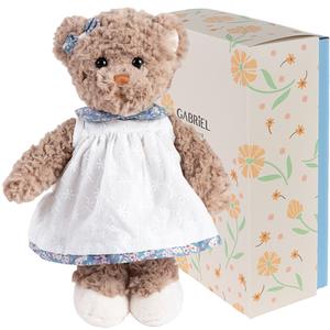 GABRIEL Коллекция Eternal Love, плюшевая кукла с вышитым медвежонком на синей юбке, высота 28 см