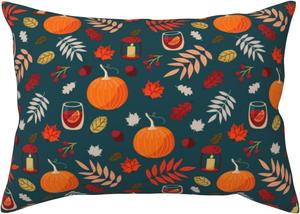 Pevtufa Чехол на подушку с принтом "Осень с тыквами" Autumn With Pumpkins