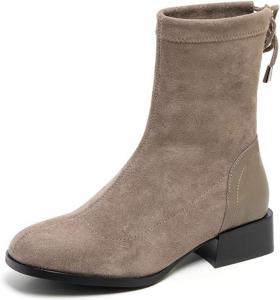 Женские ботильоны YDN с закругленным носком, удобные, на низком каблуке-блоке, с бантом сзади, на плоской подошве, размеры 4-15 US, Light Brown