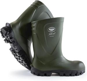 Водонепроницаемые сапоги Bekina MidliteX SolidGrip O4 для мужчин и женщин - легкие, с теплоизоляцией, противоскользящие ботинки с подошвой сертифицированной по SRC, черный/зеленый