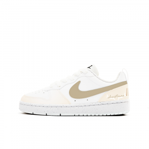 Nike Кроссовки для скейтбординга Court Borough с устойчивой к истиранию амортизацией и дышащим верхом, низкие, для детей, коричневые и белые, для подростков