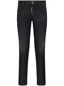 Зауженные джинсы с нашивкой-логотипом DSQUARED2, черный