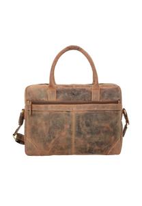 Винтажный кожаный портфель 41 см с отделением для ноутбука Green Burry, цвет Nut Brown